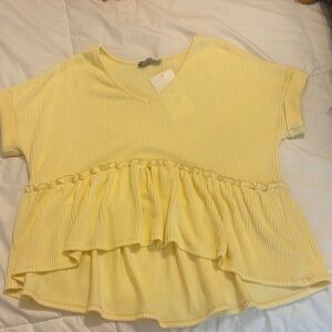 Yellow Ruffled Kids Top